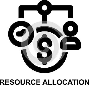 resource allocation, allocation, task management, resources allocation, resources, project management outline icon