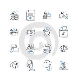Resource allocation line icons collection. Optimization, Distribution, Assignment, Allocation, Planning, Efficiency