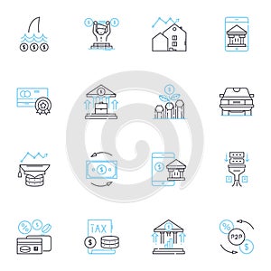 Resource allocation linear icons set. distribution, allocation, utilization, apportionment, assignment, prioritization