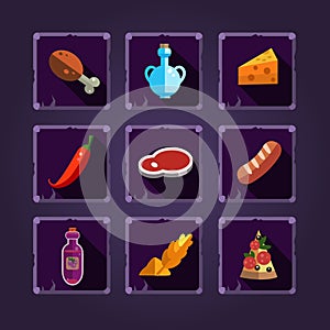 Resource Icons for Games. Food and Potions