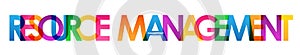 RESOURCE MANAGEMENT colorful overlapping letters banner