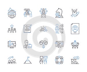 Resource optimization line icons collection. Efficiency, Streamlining, Productivity, Utilization, Automation