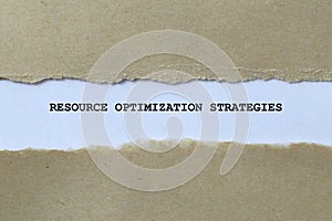 resource optimization strategies on white paper