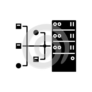 Resource server black glyph icon
