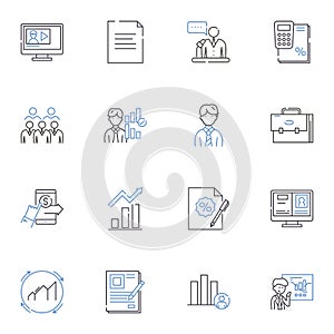 Resource utilization line icons collection. Efficiency, Optimization, Sustainability, Utilization, Allocation