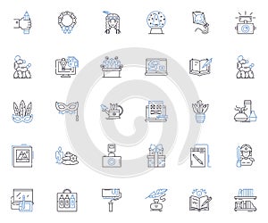 Resourceful line icons collection. Creative, Adaptable, Inventive, Versatile, Clever, Skilled, Innovative vector and