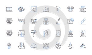 Resourceful minds line icons collection. Innovative, Creative, Adaptive, Inventive, Problem-solving, Agile, Strategic