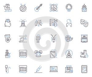 Resourceful plan line icons collection. Innovative, Strategic, Organized, Efficient, Clever, Inventive, Resourceful