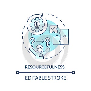 Resourcefulness turquoise concept icon