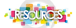 RESOURCES colorful vector letters banner