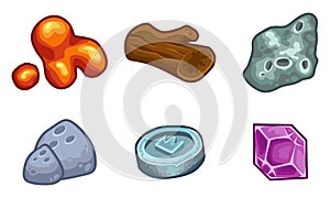 Resources For Games Icons Vector Set