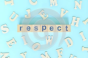 Respect core values concept in business, company and organization. Word typography