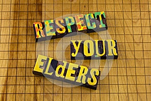 Respect elders elderly senior happy family tradition people support caregiver photo