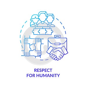 Respect for humanity blue gradient icon