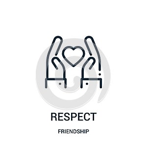 respect icon vector from friendship collection. Thin line respect outline icon vector illustration. Linear symbol for use on web photo