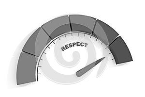 Respect measuring process. Scale with arrow. 3D render