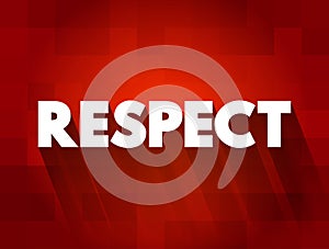 Respect text quote, concept background