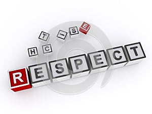 respect word block on white