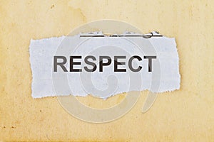 Respect - a word on an old paper