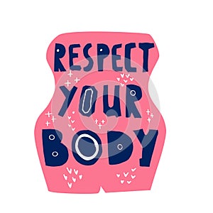Respect your body vector hand drawn lettering