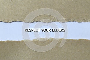 respect your elders on white paper