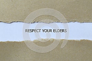 respect your elders on white paper photo