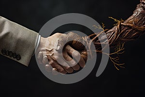 Respectful Business trust handshake. Generate Ai