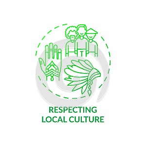 Respecting local culture concept icon