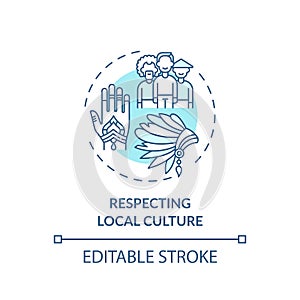 Respecting local culture concept icon