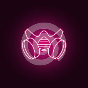 respirator icon. Elements of pest control and insect in neon style icons. Simple icon for websites, web design, mobile app, info