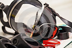 Respirator mask from the berman Fire Brigade photo