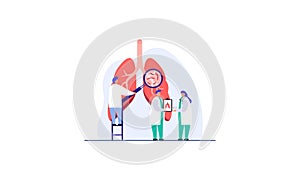 Respiratory medicine pulmonology healthcare concept illustration