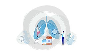 Respiratory medicine pulmonology healthcare concept illustration