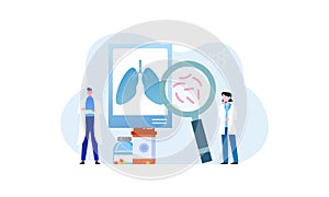 Respiratory medicine pulmonology healthcare concept illustration