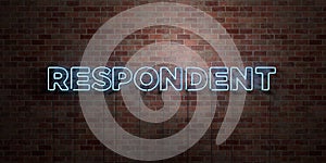 RESPONDENT - fluorescent Neon tube Sign on brickwork - Front view - 3D rendered royalty free stock picture
