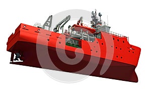 Response and Rescue Ship 3D rendering vessel on white background