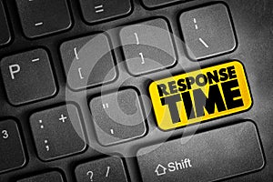 Response Time text button on keyboard, concept background