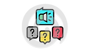 responses to media inquiries color icon animation