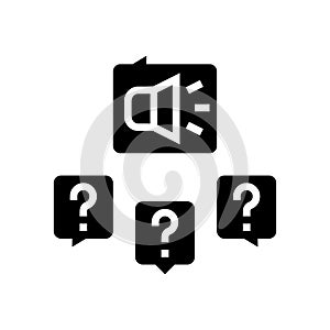 responses to media inquiries glyph icon vector illustration