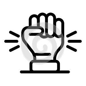 Responsibility fist icon, outline style