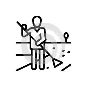 Black line icon for Responsibility, authority and management