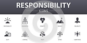 Responsibility simple concept icons set