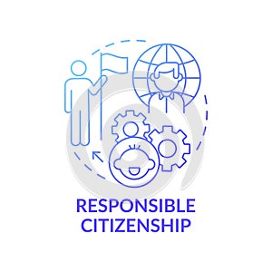 Responsible citizenship blue gradient concept icon