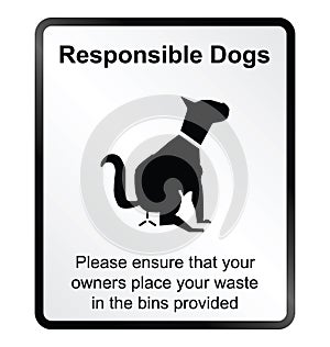 Responsible dogs Information Sign photo