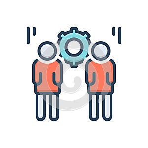 Color illustration icon for Responsible, colleague and corporate