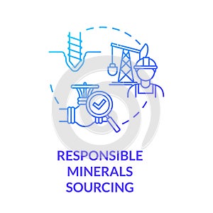 Responsible minerals sourcing blue gradient concept icon