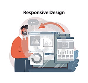 Responsive design adaptation concept. Flat vector illustration