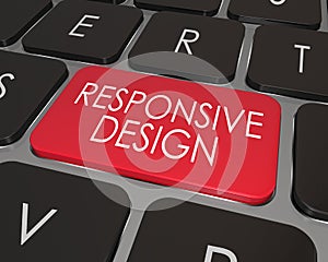 Responsive Design Computer Keyboard Red Key Website Development