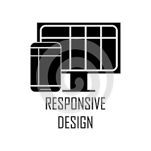responsive design icon. Element of Web Development for mobile concept and web apps. Detailed responsive design icon can be used fo