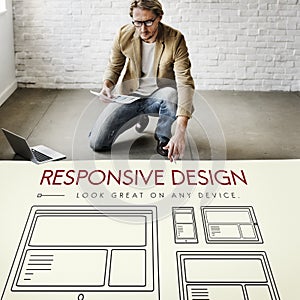 Responsive Design Layout Webpage Template Concept photo